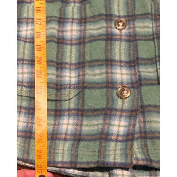 American Eagle Plaid Flannel Button-Up Shirt Shacket L Long Sleeve Classic Fit - Picture 4 of 7